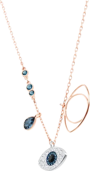 Collier Swarovski 5172560 Symbolica - Œil Porte-Bonheur en Cristal Bleu pour Femme