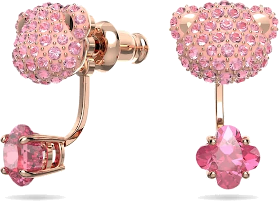 Boucles d'oreilles Swarovski 5642982 Teddy - Ours en cristal rose pour femme vue 2