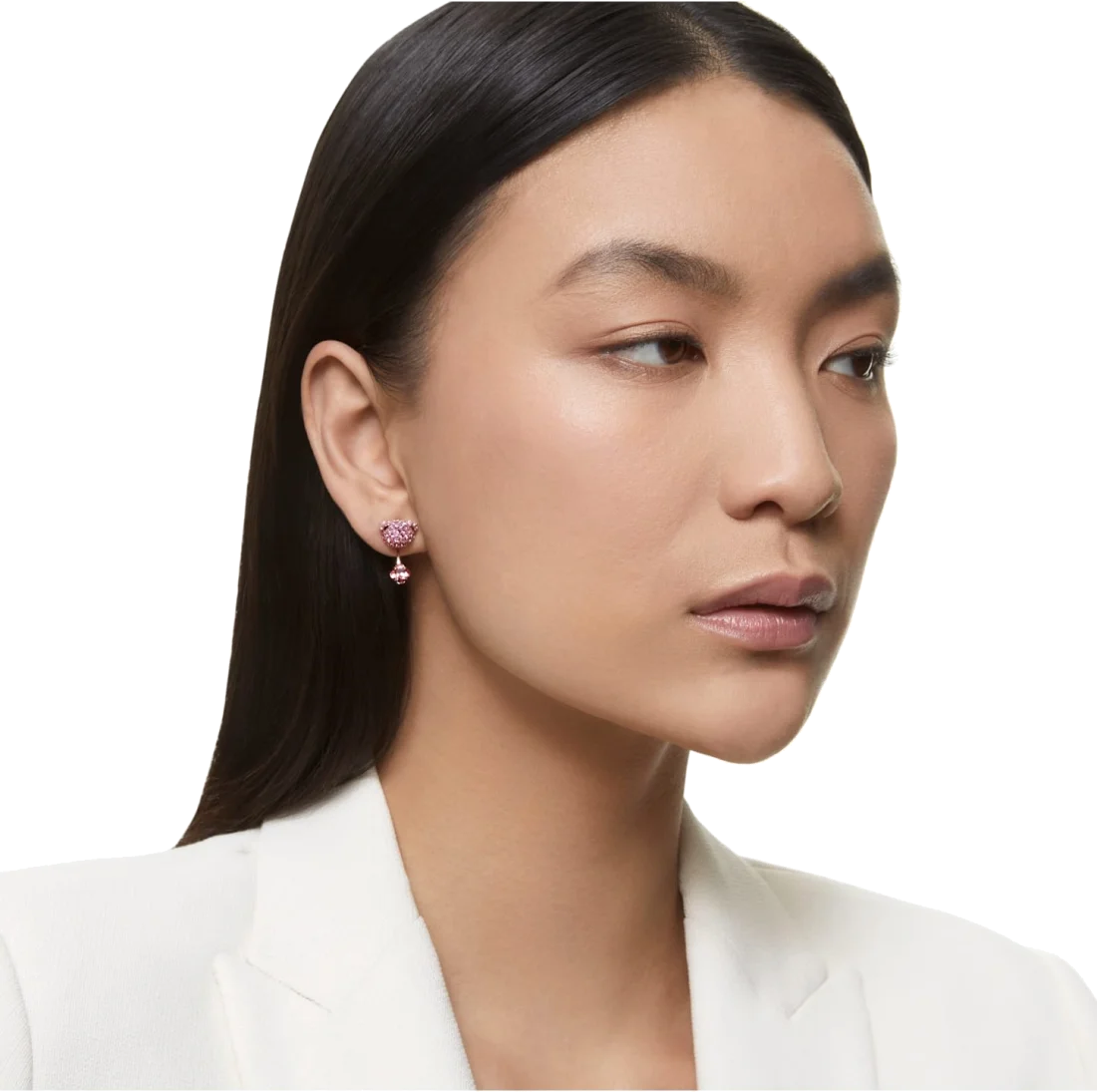 Boucles d'oreilles Swarovski 5642982 Teddy - Ours en cristal rose pour femme vue 3