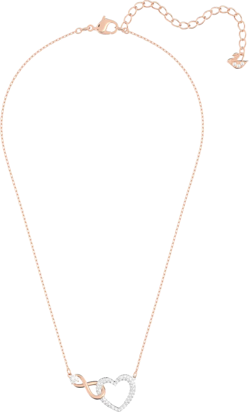 Collier Swarovski Infinity Femme 5518865 en métal plaqué or rose et cristal blanc vue 2