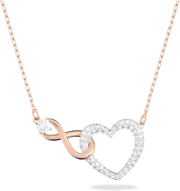 Collier Swarovski Infinity Femme 5518865 en métal plaqué or rose et cristal blanc