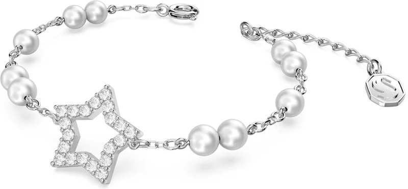 Bracelet Swarovski Stella 5645385 pour Femme en métal rhodié blanc avec perles de cristal et étoile vue 2