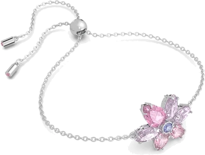 Bracelet Swarovski Gema 5658396 - Fleur en cristaux violets, métal rhodié rose pour femme vue 2