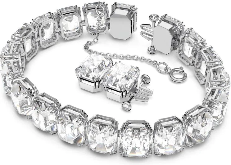 Bracelet Swarovski Millenia 5618699 pour femme, métal plaqué rhodium blanc avec cristaux octogones vue 3