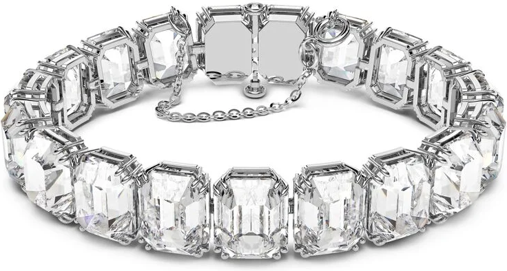 Bracelet Swarovski Millenia 5618699 pour femme, métal plaqué rhodium blanc avec cristaux octogones