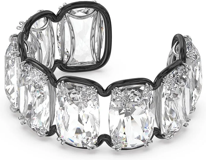 Manchette Swarovski Harmonia Cristaux flottants surdimensionnés Blanc Finition métal mélangé vue 2