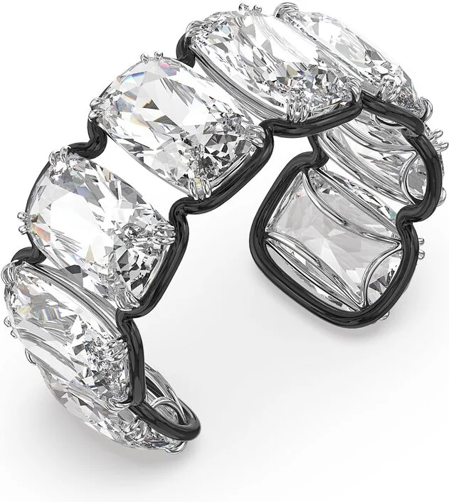 Manchette Swarovski Harmonia Cristaux flottants surdimensionnés Blanc Finition métal mélangé vue 3