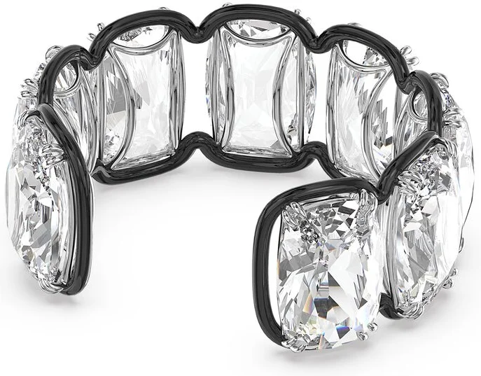 Manchette Swarovski Harmonia Cristaux flottants surdimensionnés Blanc Finition métal mélangé vue 4