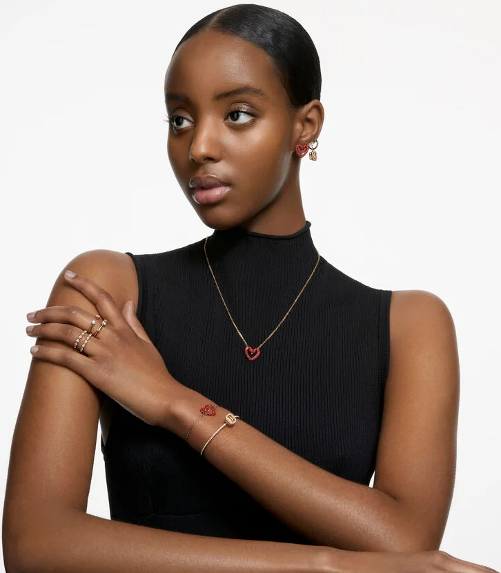 Bracelet Swarovski Una 5634724 en métal plaqué or rouge pour femme vue 4