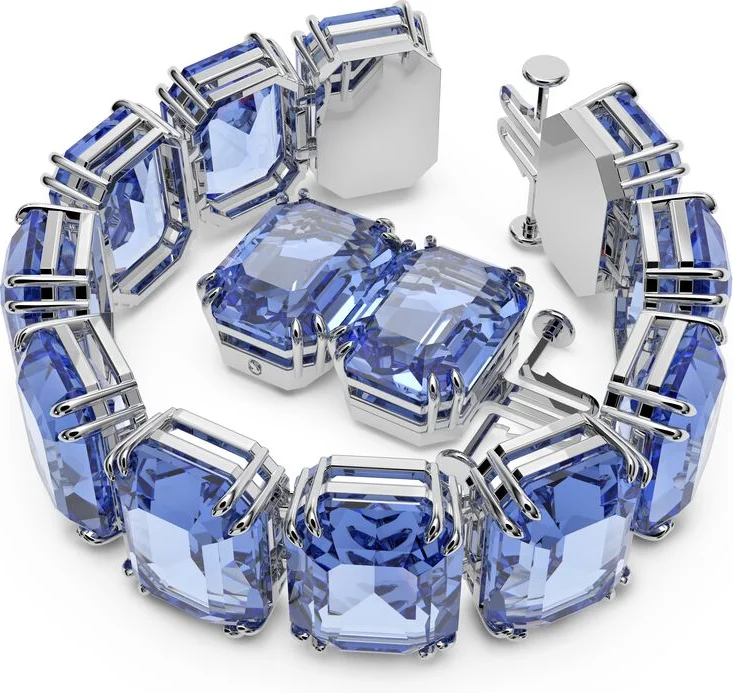 Bracelet Swarovski Millenia Taille octogonale Bleu Rhodié vue 2