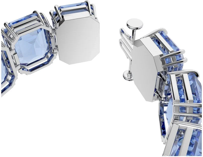 Bracelet Swarovski Millenia Taille octogonale Bleu Rhodié vue 3