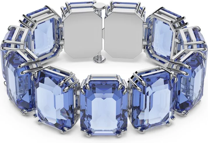 Bracelet Swarovski Millenia Taille octogonale Bleu Rhodié