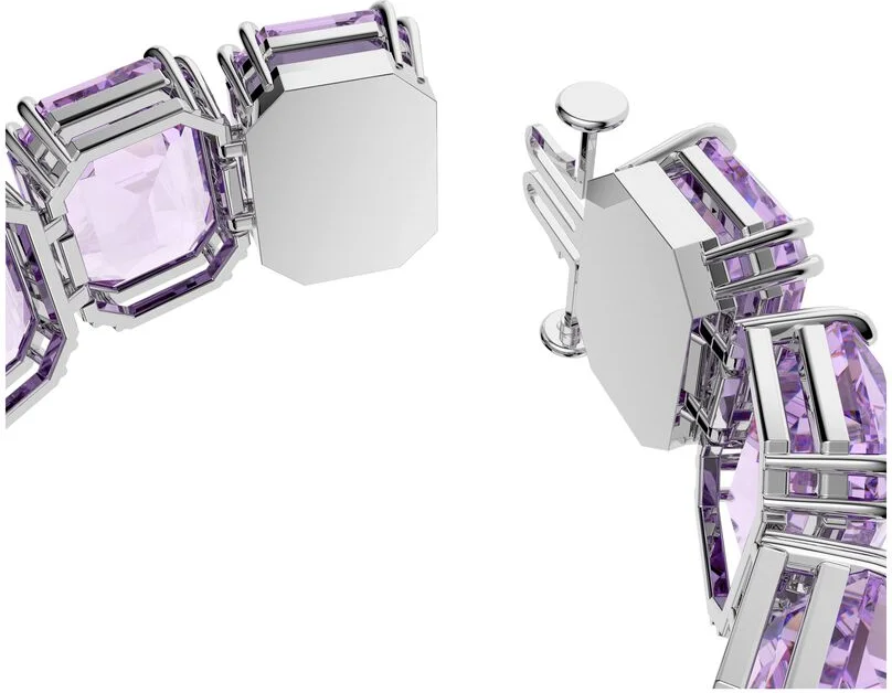 Bracelet Swarovski Millenia Taille octogonale Violet Rhodié vue 3