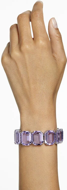 Bracelet Swarovski Millenia Taille octogonale Violet Rhodié vue 4