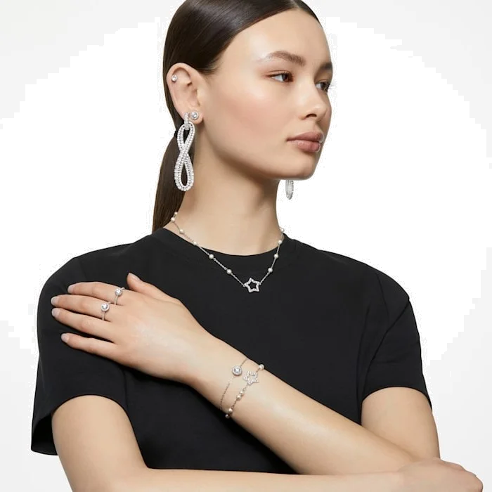 Bracelet Swarovski Constella 5636266 en métal rhodié argenté avec cristaux blancs - Pour Femme vue 5