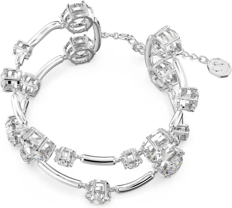Bracelet Jonc Swarovski Constella Coupes rondes mixtes Plaqué Rhodium Blanc vue 2