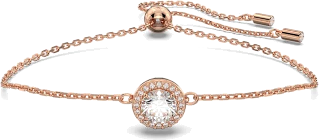 Bracelet Swarovski Constella 5636273 en métal plaqué or rose avec cristal taille ronde et pavé blanc - Pour Femme