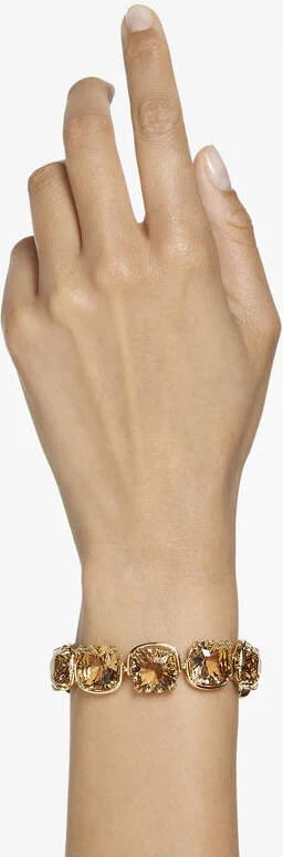 Bracelet Swarovski Harmonia Taille coussin Doré Plaqué or vue 4