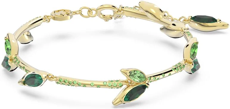 Bracelet Swarovski Dellium 5645374 pour Femme, Vert Bambou Plaqué or