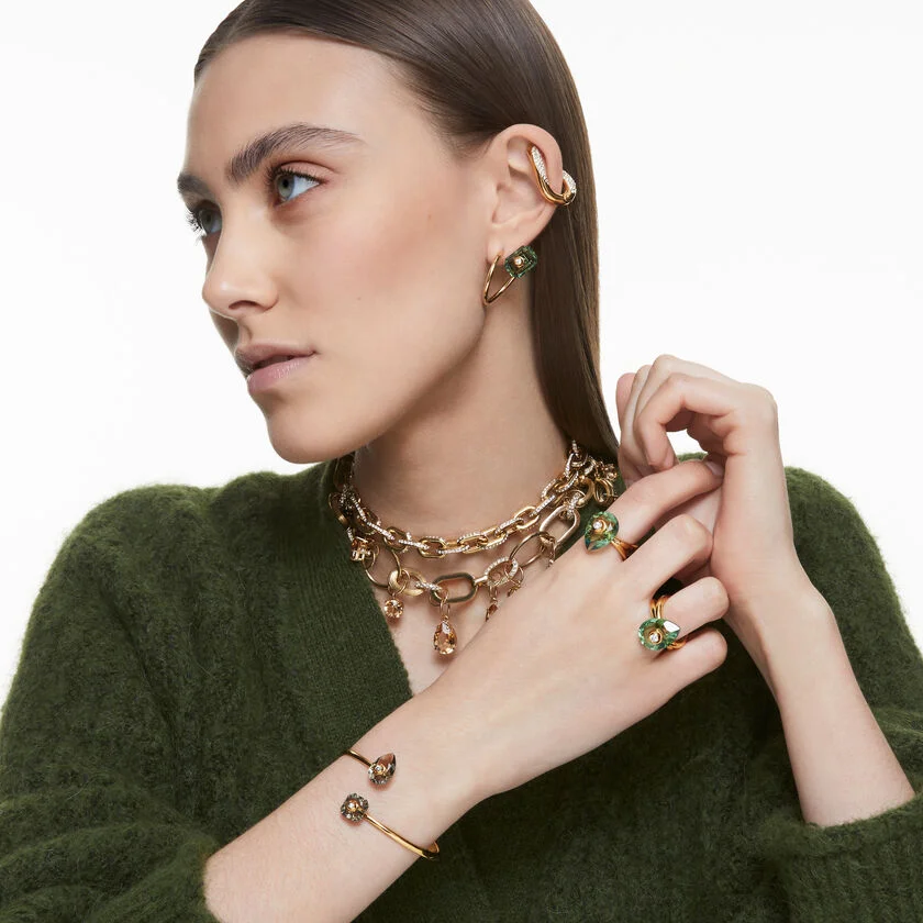 Bracelet Jonc Swarovski Numina Gris en métal doré vue 3