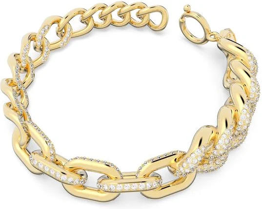 Bracelet Swarovski Dextera Pavé Blanc Plaqué or vue 2