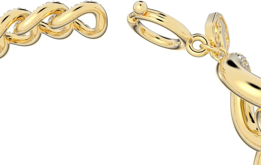 Bracelet Swarovski Dextera Pavé Blanc Plaqué or vue 3