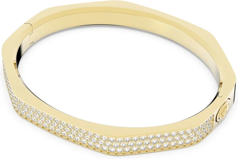 Bracelet Jonc Swarovski Dextera Octogone Pavé Blanc Doré vue 2