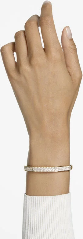 Bracelet Jonc Swarovski Dextera Octogone Pavé Blanc Doré vue 4