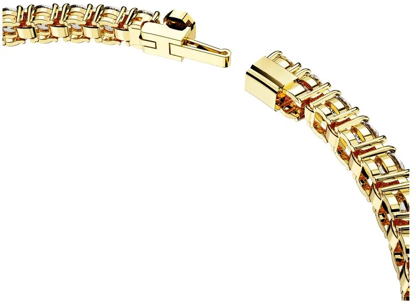 Bracelet Swarovski Matrix Tennis en cristaux ronds plaqué or blanc - Réf. 5657664 - Pour femme vue 3