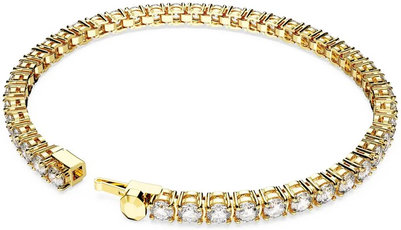 Bracelet Swarovski Matrix Tennis en cristaux ronds plaqué or blanc - Réf. 5657664 - Pour femme vue 4