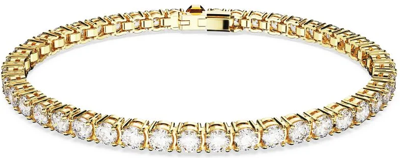 Bracelet Swarovski Matrix Tennis en cristaux ronds plaqué or blanc - Réf. 5657664 - Pour femme