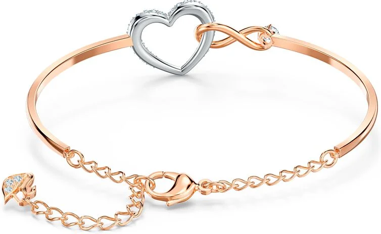 Bracelet Swarovski Infinity 5518869 Coeur Blanc en métal plaqué or rose pour femme vue 3
