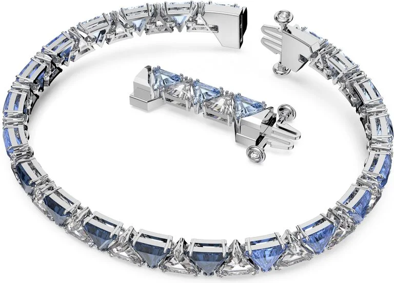 Bracelet Swarovski Millenia Triangle Zircon Swarovski Bleu Rhodié vue 2
