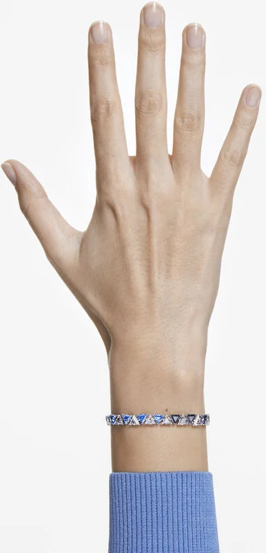 Bracelet Swarovski Millenia Triangle Zircon Swarovski Bleu Rhodié vue 4