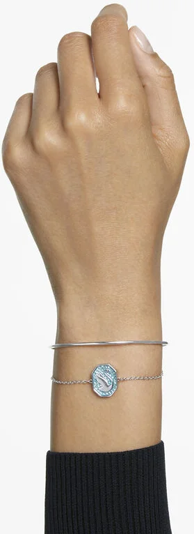 Bracelet Jonc Swarovski Signum Cygne Bleu Rhodié vue 4