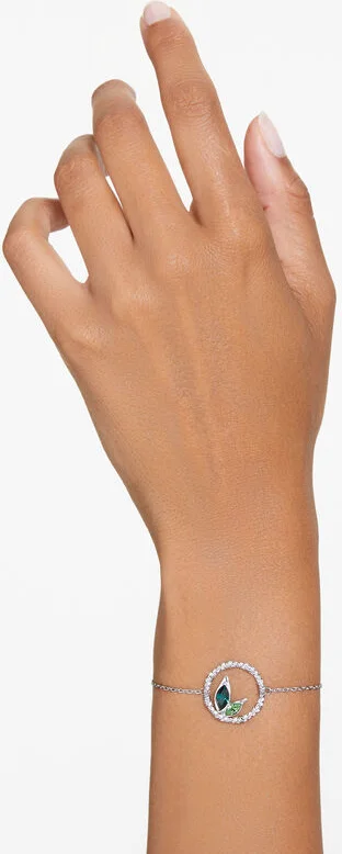 Bracelet Swarovski Dellium 5645375 en métal rhodié vert pour femme vue 4