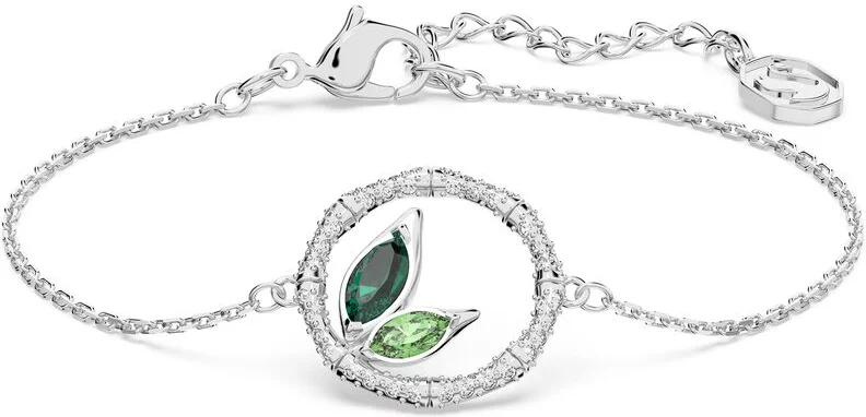 Bracelet Swarovski Dellium 5645375 en métal rhodié vert pour femme