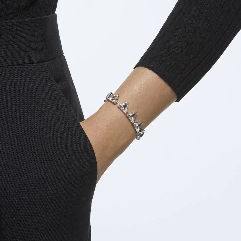 Bracelet Swarovski Millenia Cristal taille Triangle Blanc Rhodié vue 4