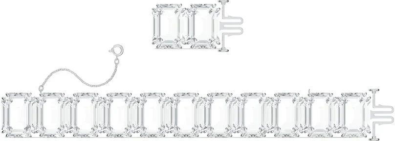 Bracelet Swarovski Millenia Cristaux taille octogone Plaqué rhodium blanc vue 2