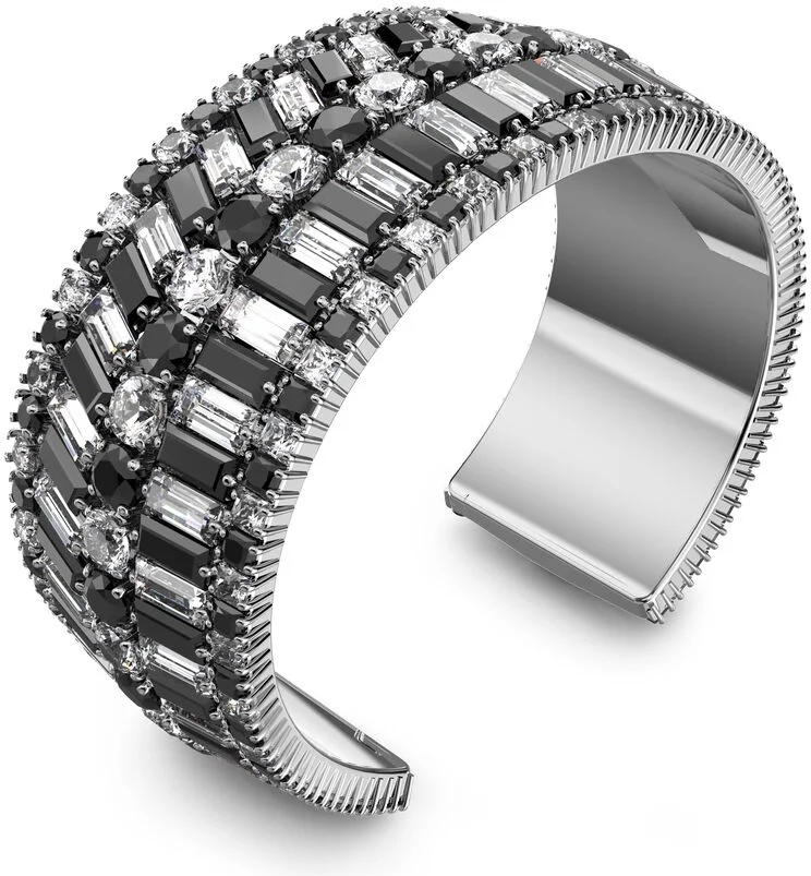 Manchette Swarovski Hyperbola Zircone Noir Rhodié vue 2