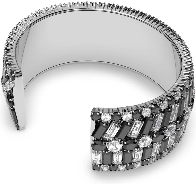 Manchette Swarovski Hyperbola Zircone Noir Rhodié vue 3