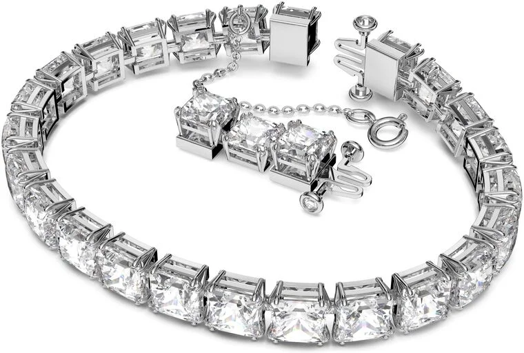 Bracelet Swarovski Millenia Cristaux taille carrée Plaqué Rhodium Blanc vue 2