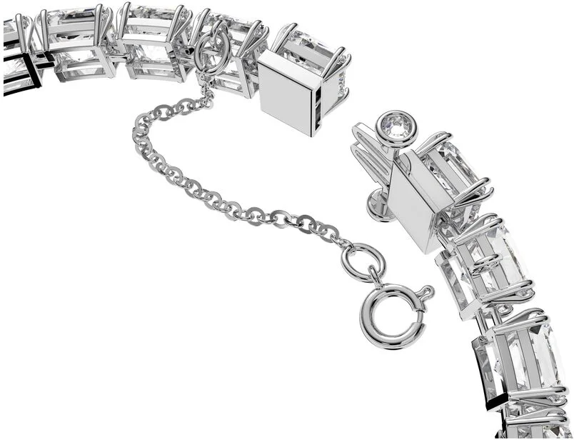 Bracelet Swarovski Millenia Cristaux taille carrée Plaqué Rhodium Blanc vue 3