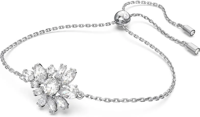 Bracelet Swarovski Gema Fleur Blanc Rhodié vue 2