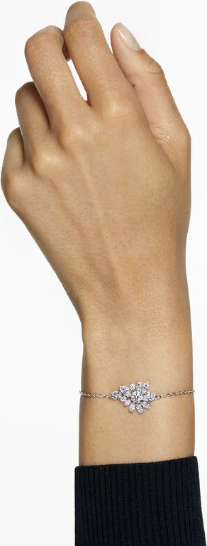 Bracelet Swarovski Gema Fleur Blanc Rhodié vue 4