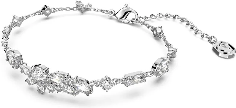Bracelet Swarovski Gema Coupes mixtes Fleur Blanc Rhodié vue 2