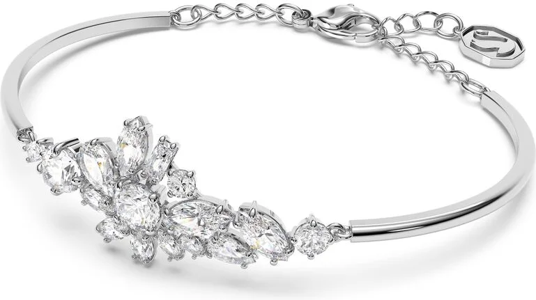 Bracelet Jonc Femme Swarovski Gema Fleur Blanc Rhodié - Réf. 5644681 vue 2