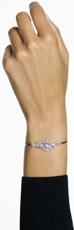 Bracelet Jonc Femme Swarovski Gema Fleur Blanc Rhodié - Réf. 5644681 vue 4