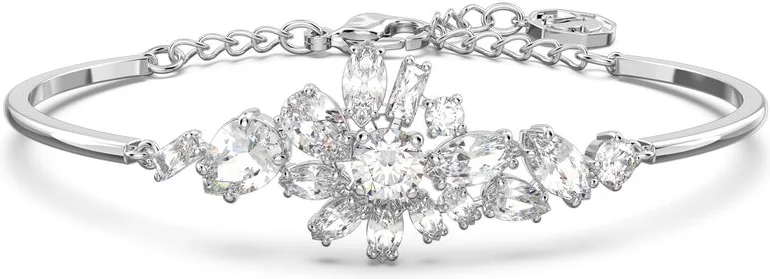 Bracelet Jonc Femme Swarovski Gema Fleur Blanc Rhodié - Réf. 5644681