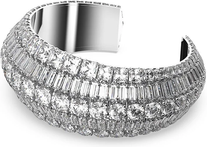 Manchette Swarovski Hyperbola Large Blanc Rhodié